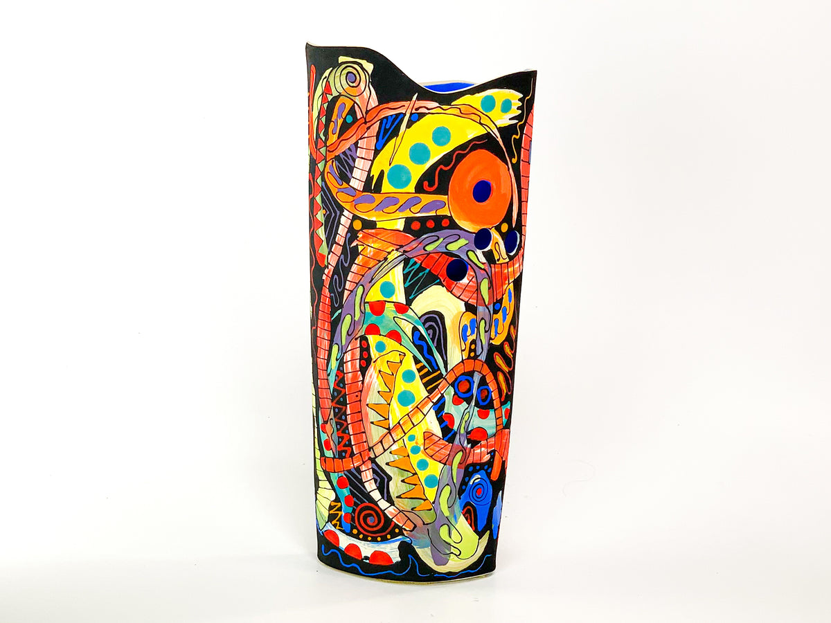 Verdant Veranda II — JeanElton OvalVase in Multi-Color, front view