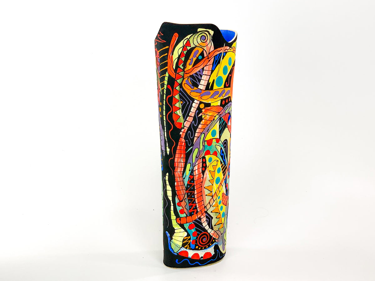 Verdant Veranda II — JeanElton OvalVase in Multi-Color, side view