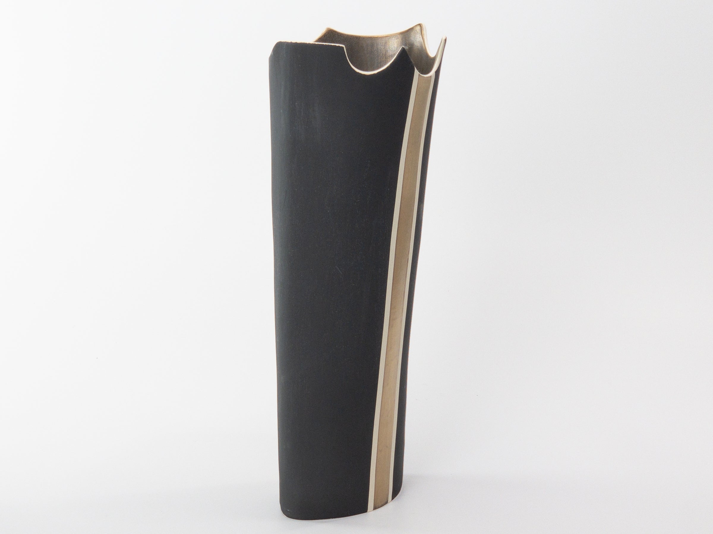 Golden Spike — JeanElton OvalVase in Gold & Metallic, side view