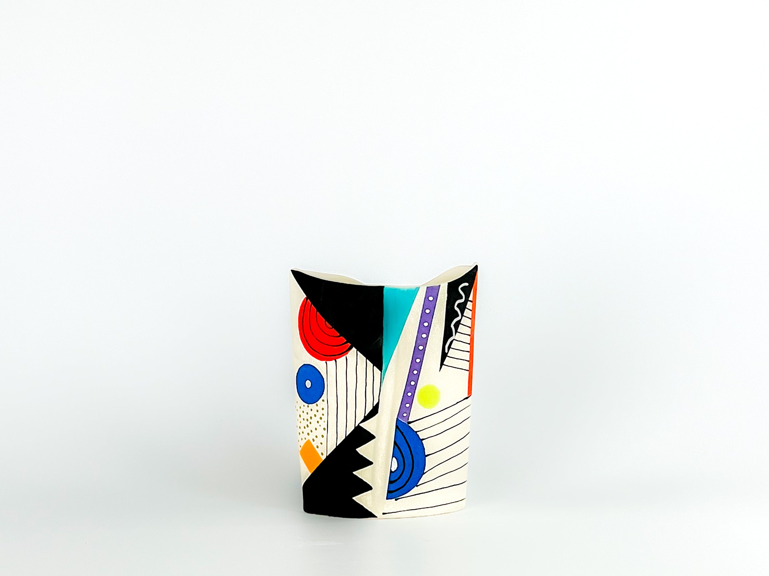 Calder Mobile Tribute IV — JeanElton OvalVase in Multi-Color/Cream, front view