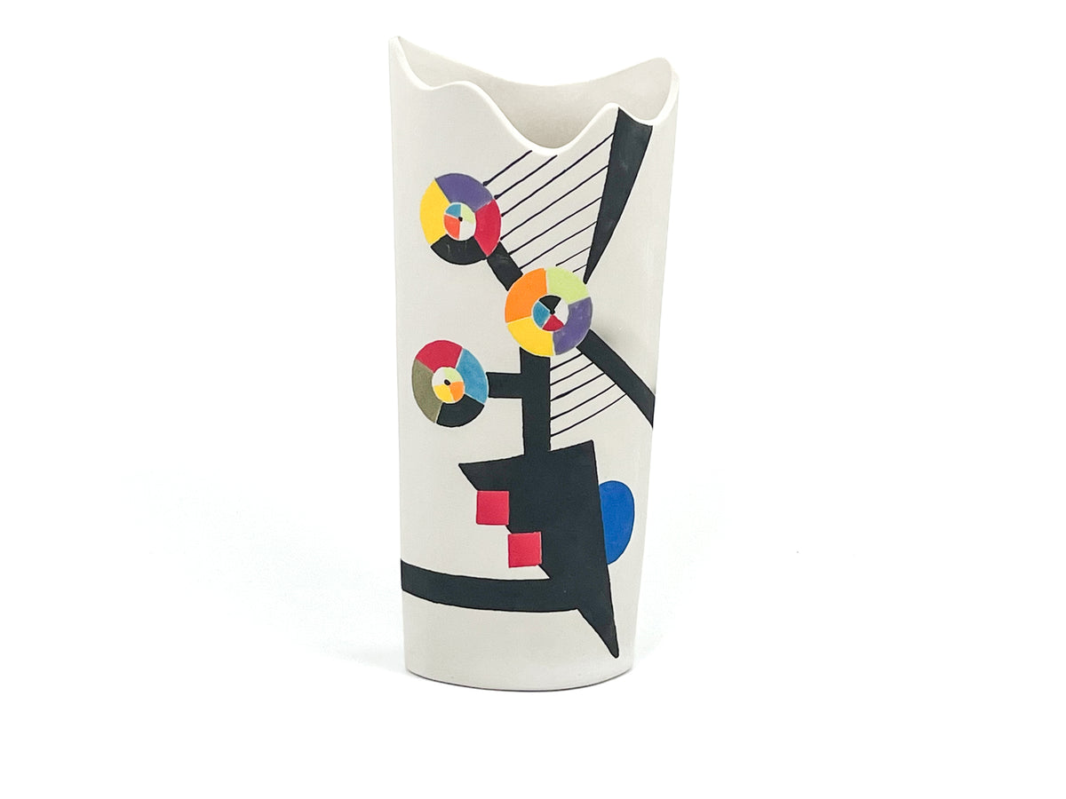 Calder Mobile Tribute III — JeanElton OvalVase in Multi-Color/Cream, front view