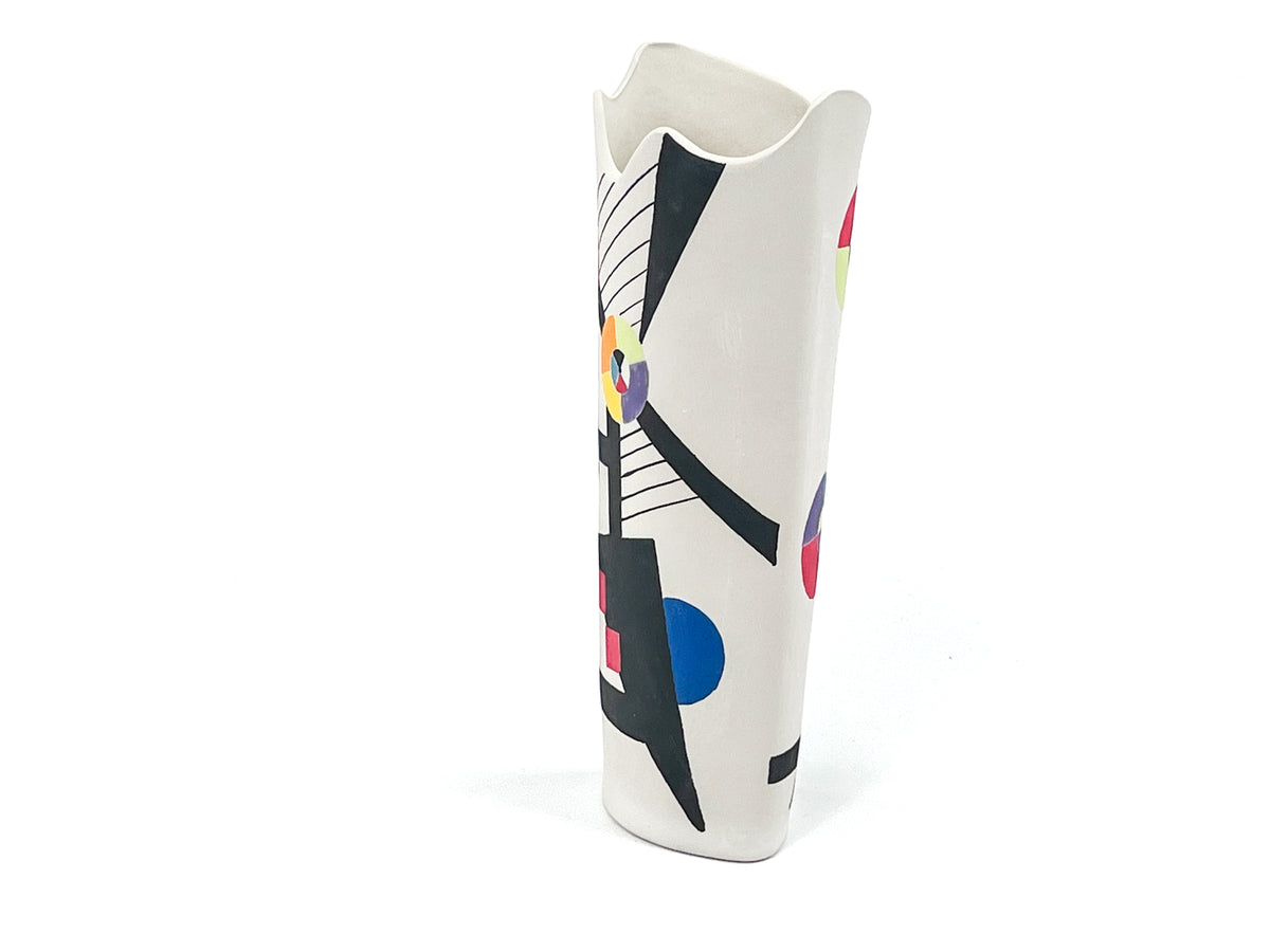 Calder Mobile Tribute III — JeanElton OvalVase in Multi-Color/Cream, side view