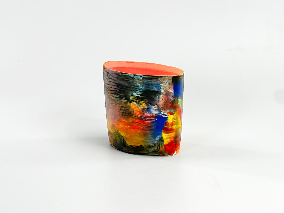 Sunset Study — JeanElton OvalVase in Multi-Color/Orange, side view