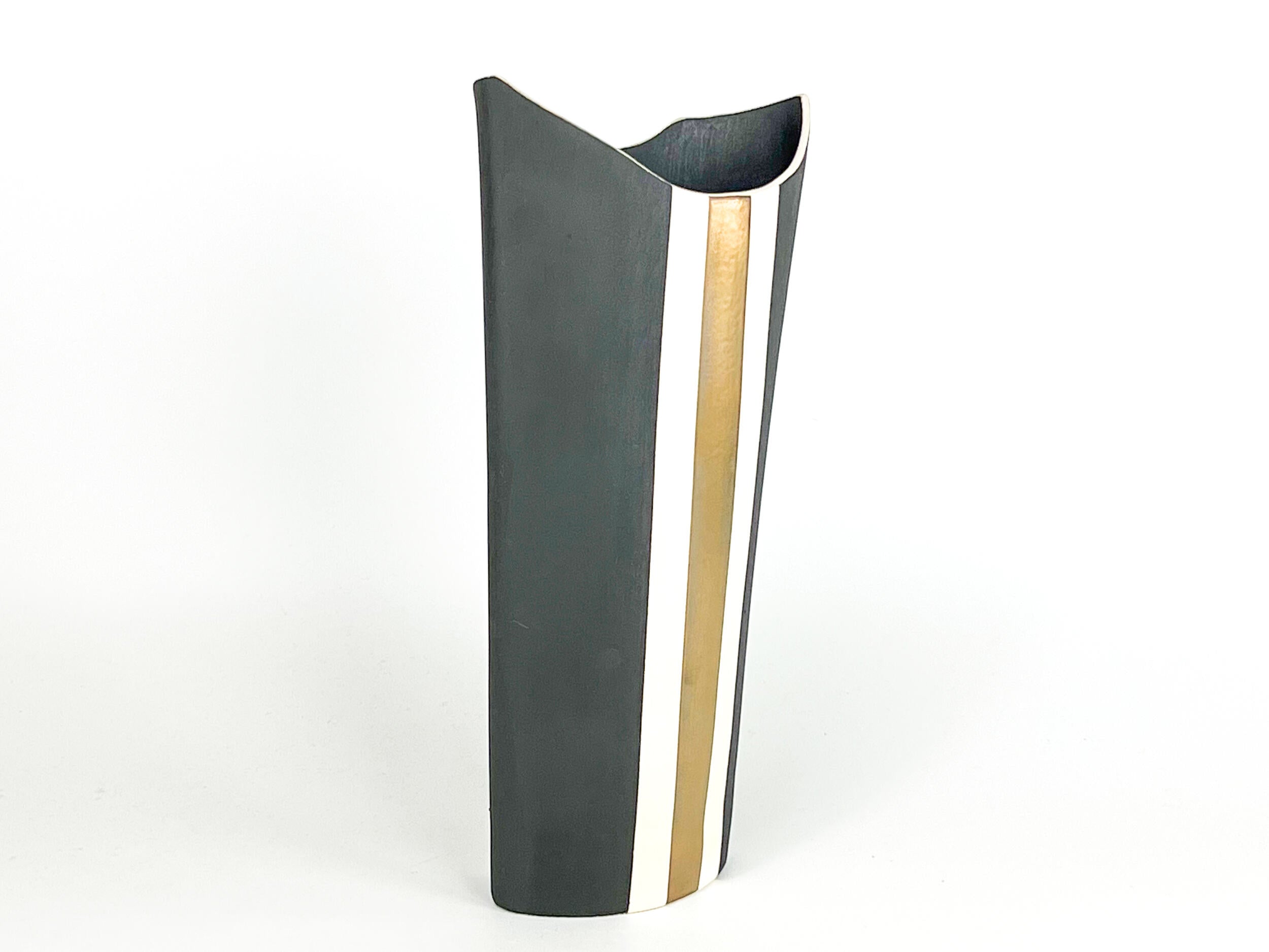 Gilded Silence — JeanElton OvalVase in Gold & Metallic, three-quarter view