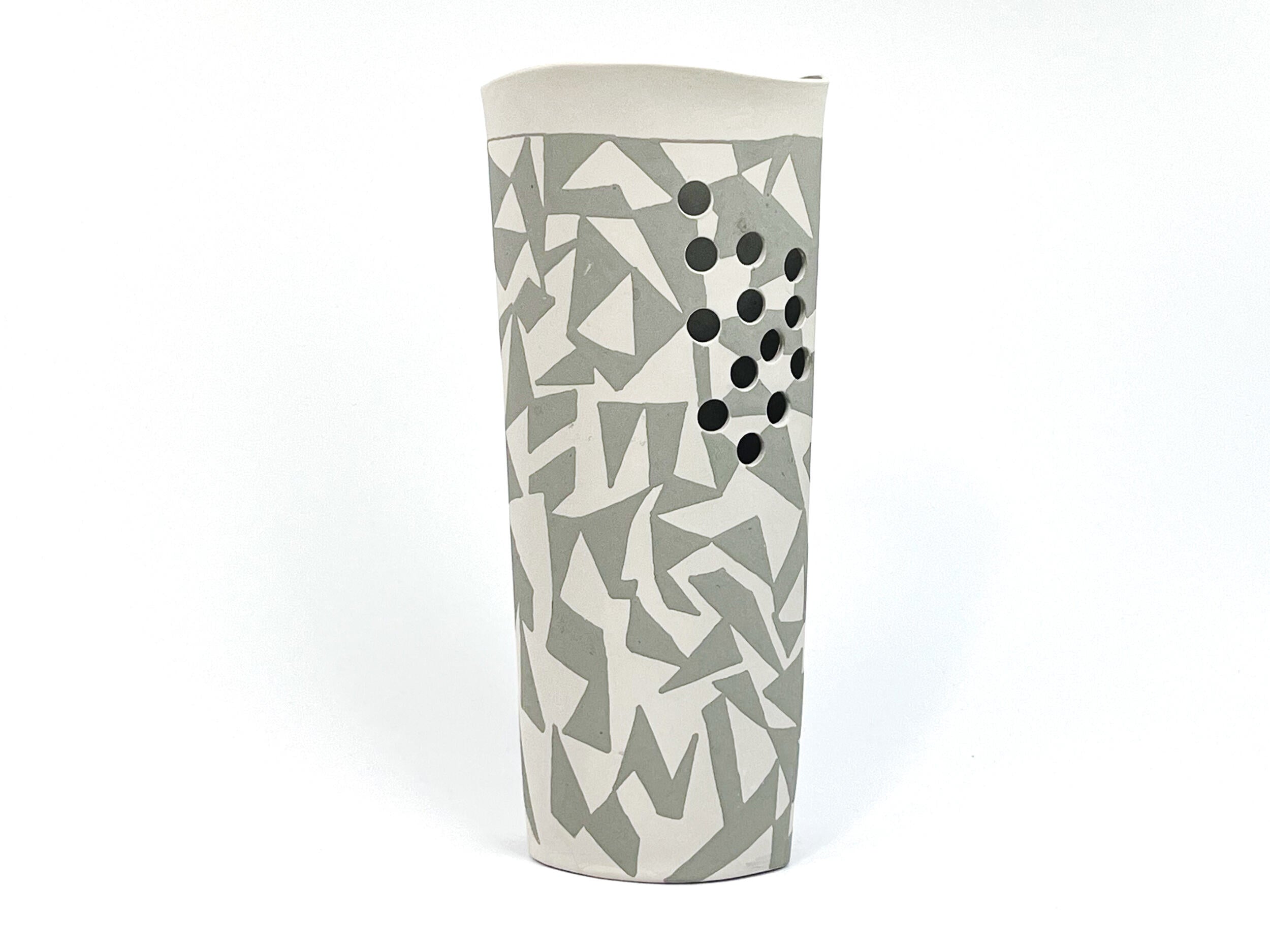 Shadow Glyph I — JeanElton OvalVase in Neutral & Earth, front view