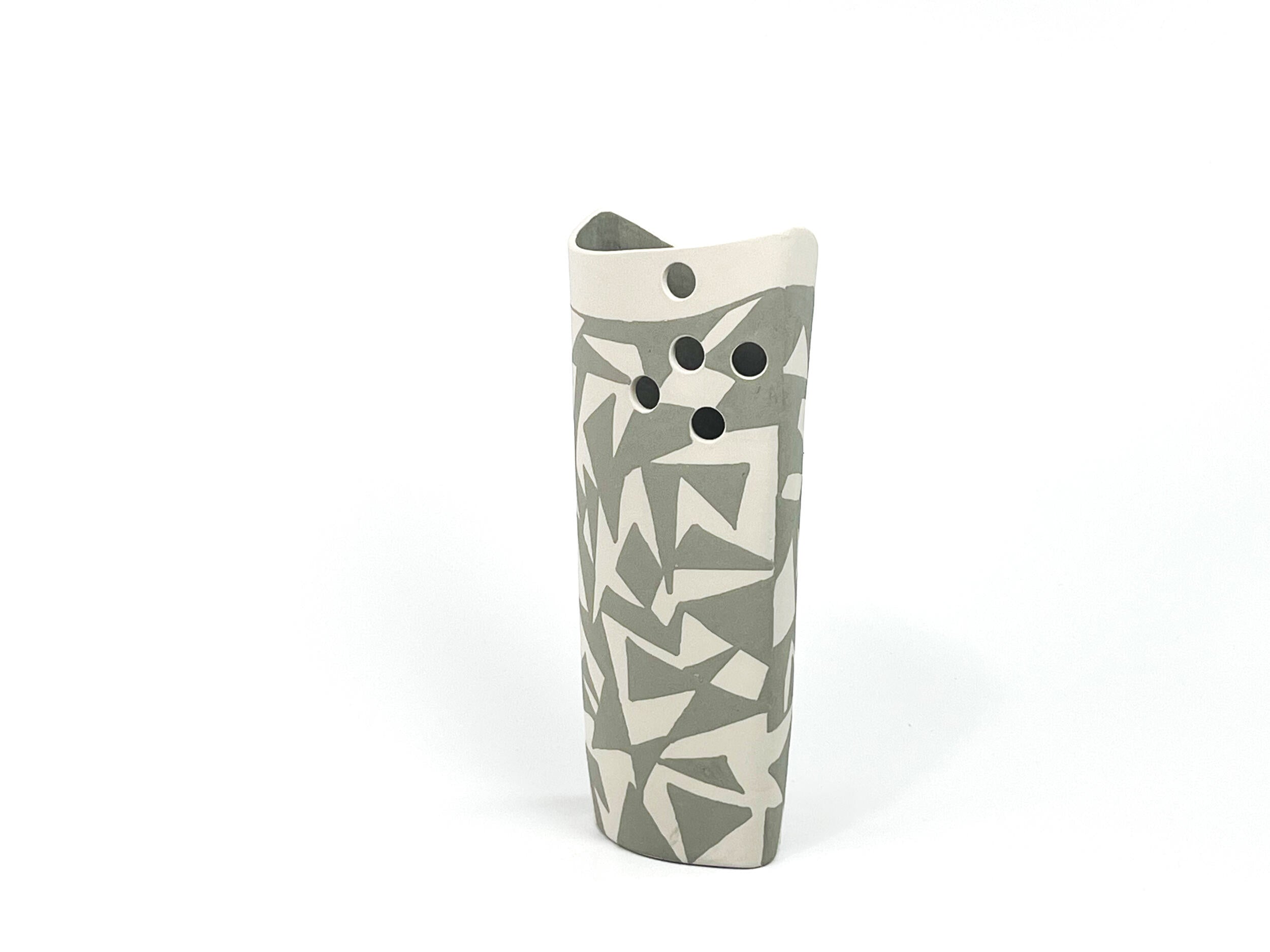 Shadow Glyph II — JeanElton OvalVase in Neutral & Earth, three-quarter view