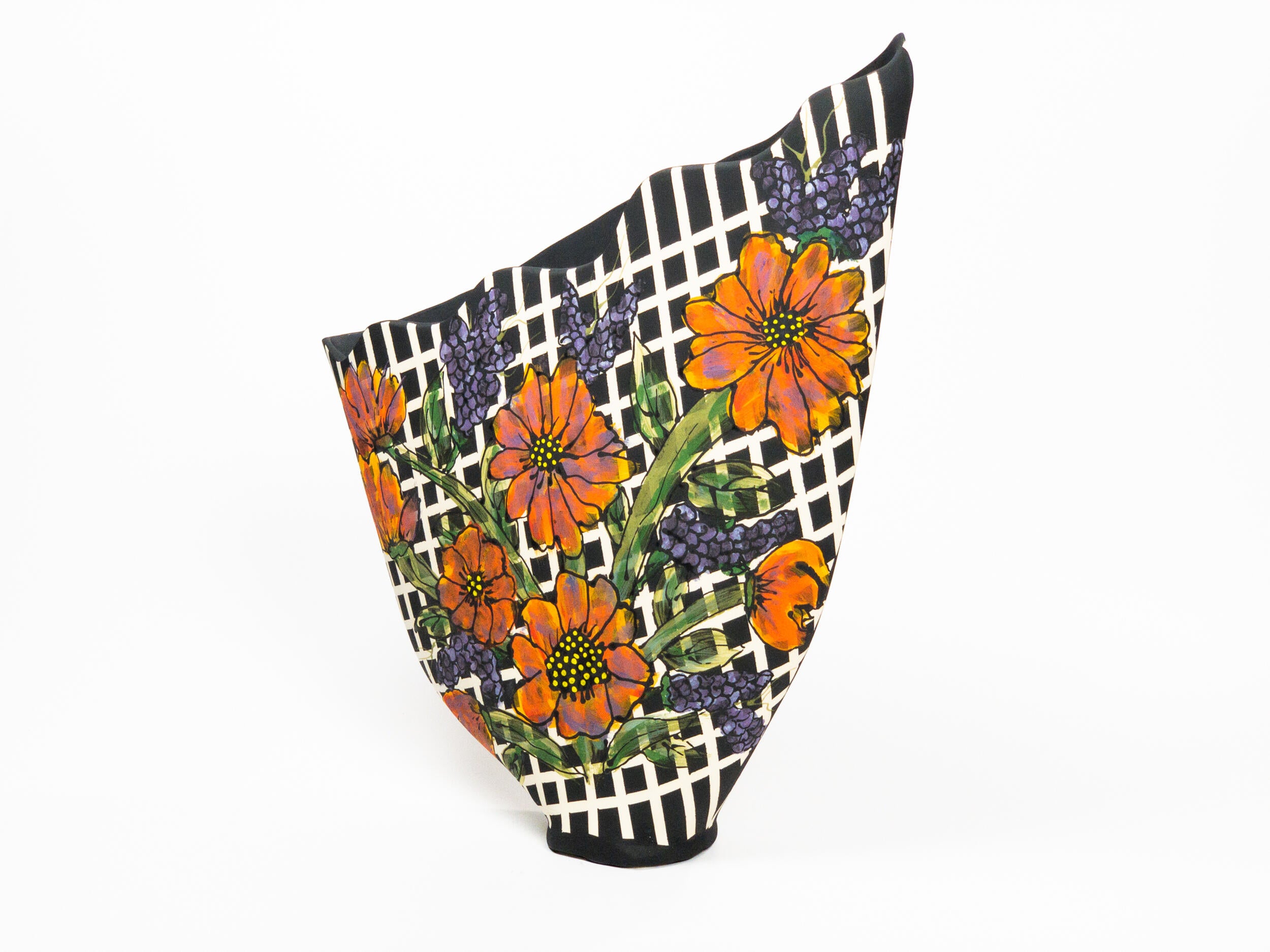 Autumn Arbor — JeanElton SailVase in Red & Orange, side view