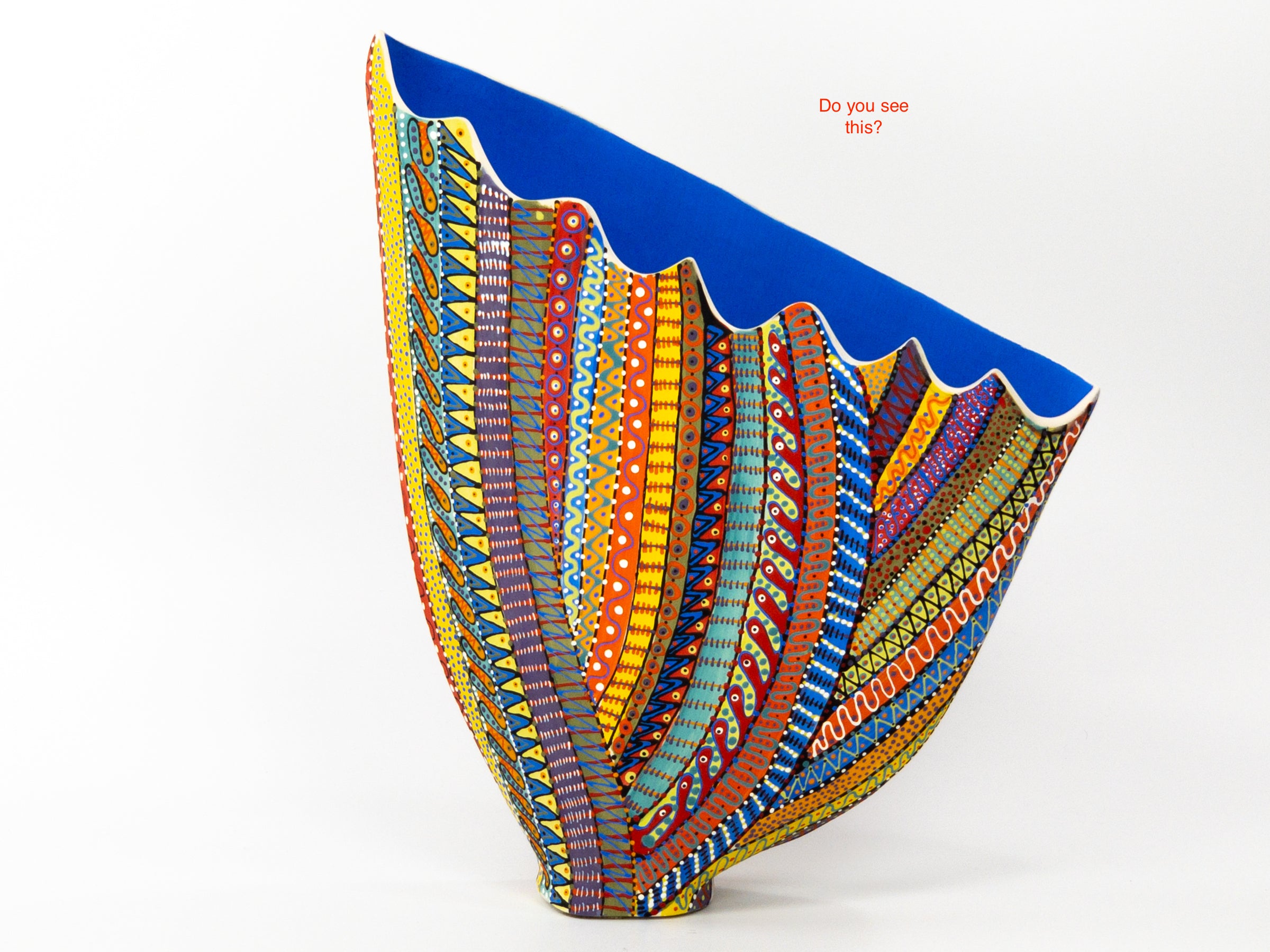 A Coat of Many Colors — JeanElton SailVase in Multi-Color/Blue, front view