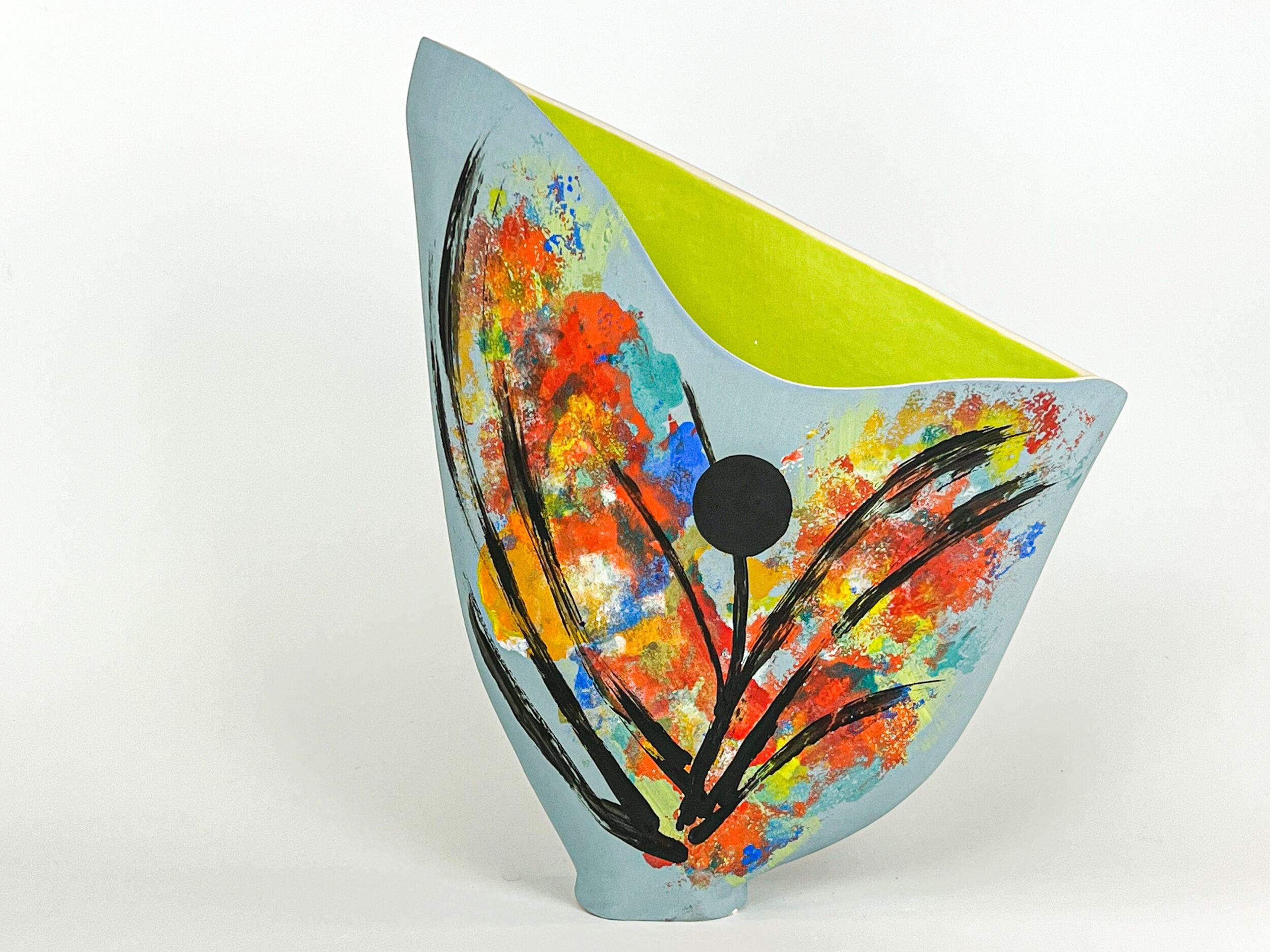 Willow Moon — JeanElton SailVase in Green & Olive, front view
