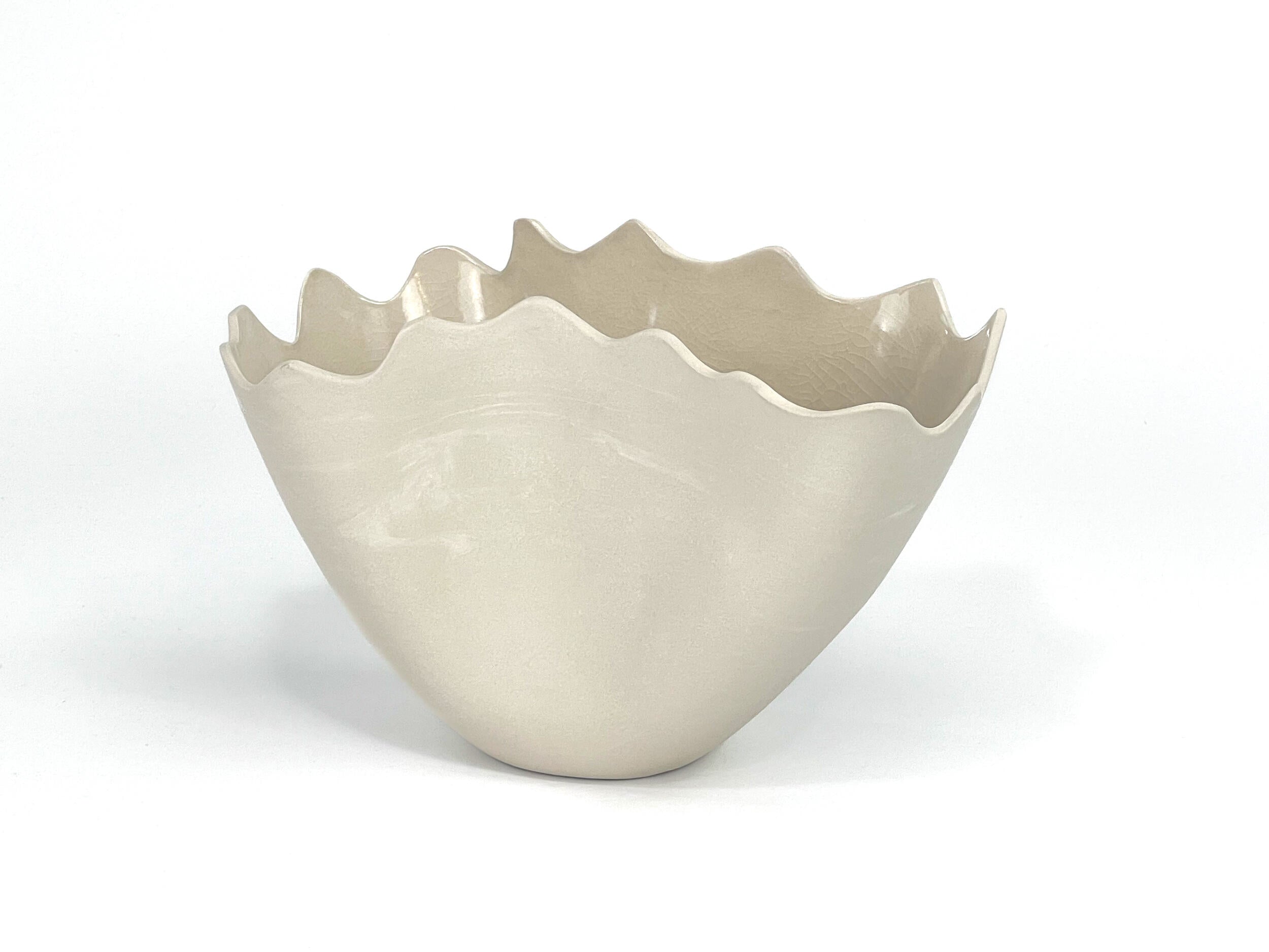 Cloud Pour IV — JeanElton TallVase in Neutral & Earth, front view