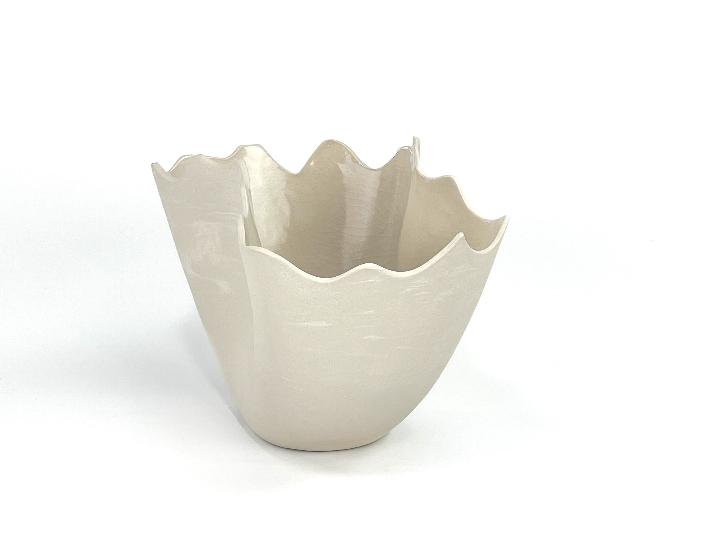 Cloud Pour IV — JeanElton TallVase in Neutral & Earth, side view