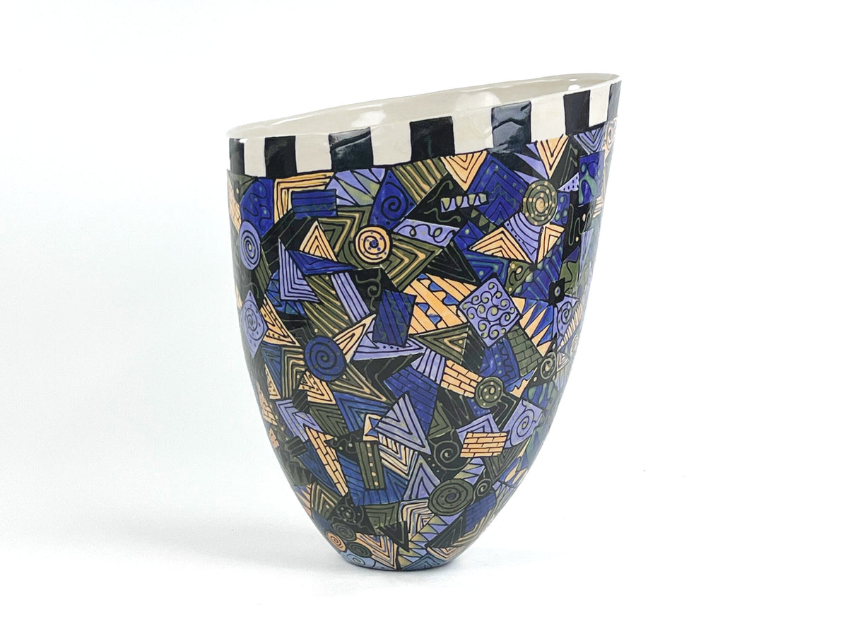 A Formal Passion for Purple — JeanElton TallVase in Multi-Color/Cream, side view