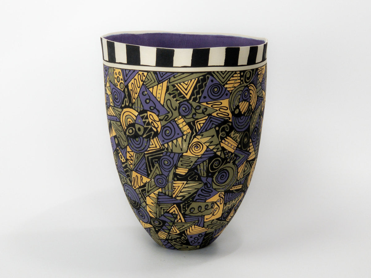 A Formal Passion for Purple II — JeanElton TallVase in Blue & Purple, front view