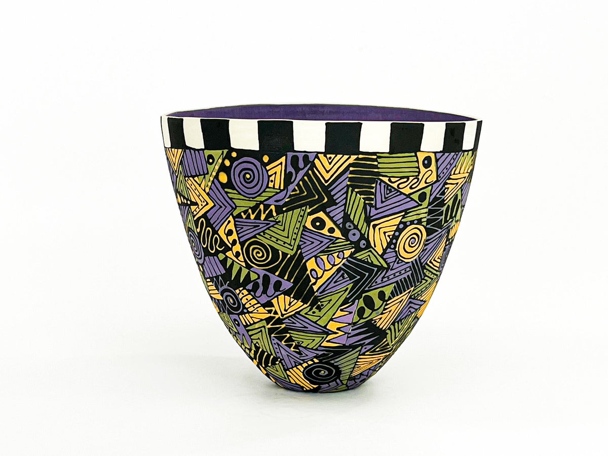 A Formal Passion for Purple V — JeanElton TallVase in Blue & Purple, front view