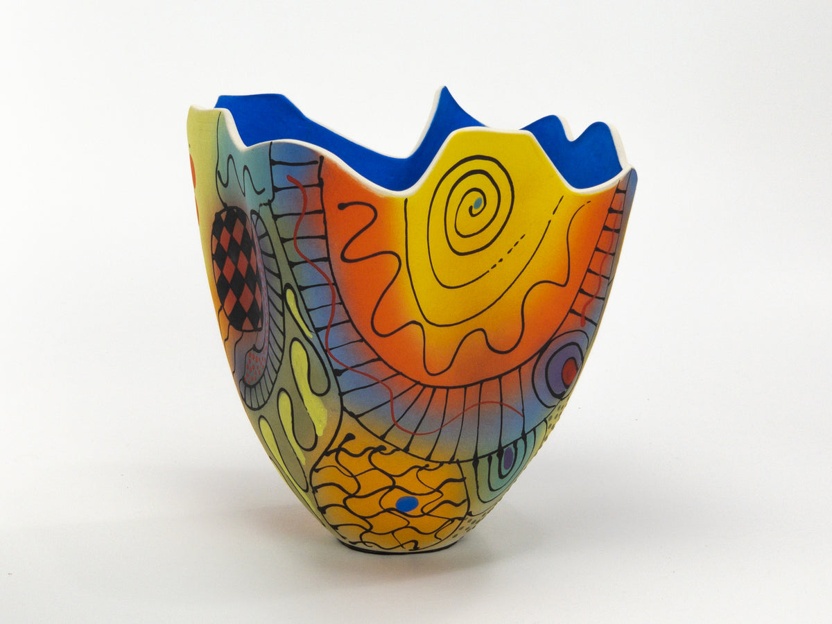 20000 Leagues II — JeanElton TallVase in Multi-Color/Blue, three-quarter view