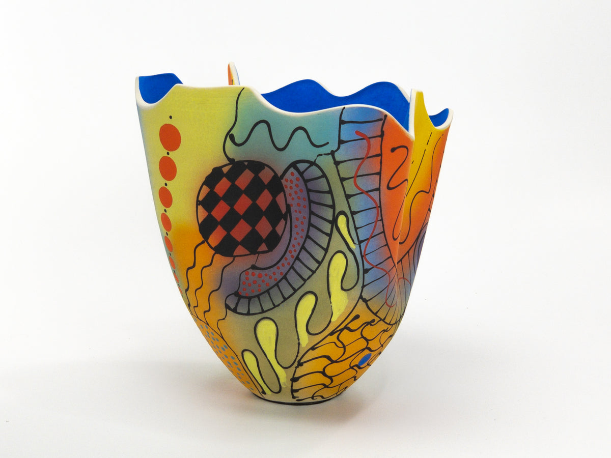 20000 Leagues II — JeanElton TallVase in Multi-Color/Blue, side view