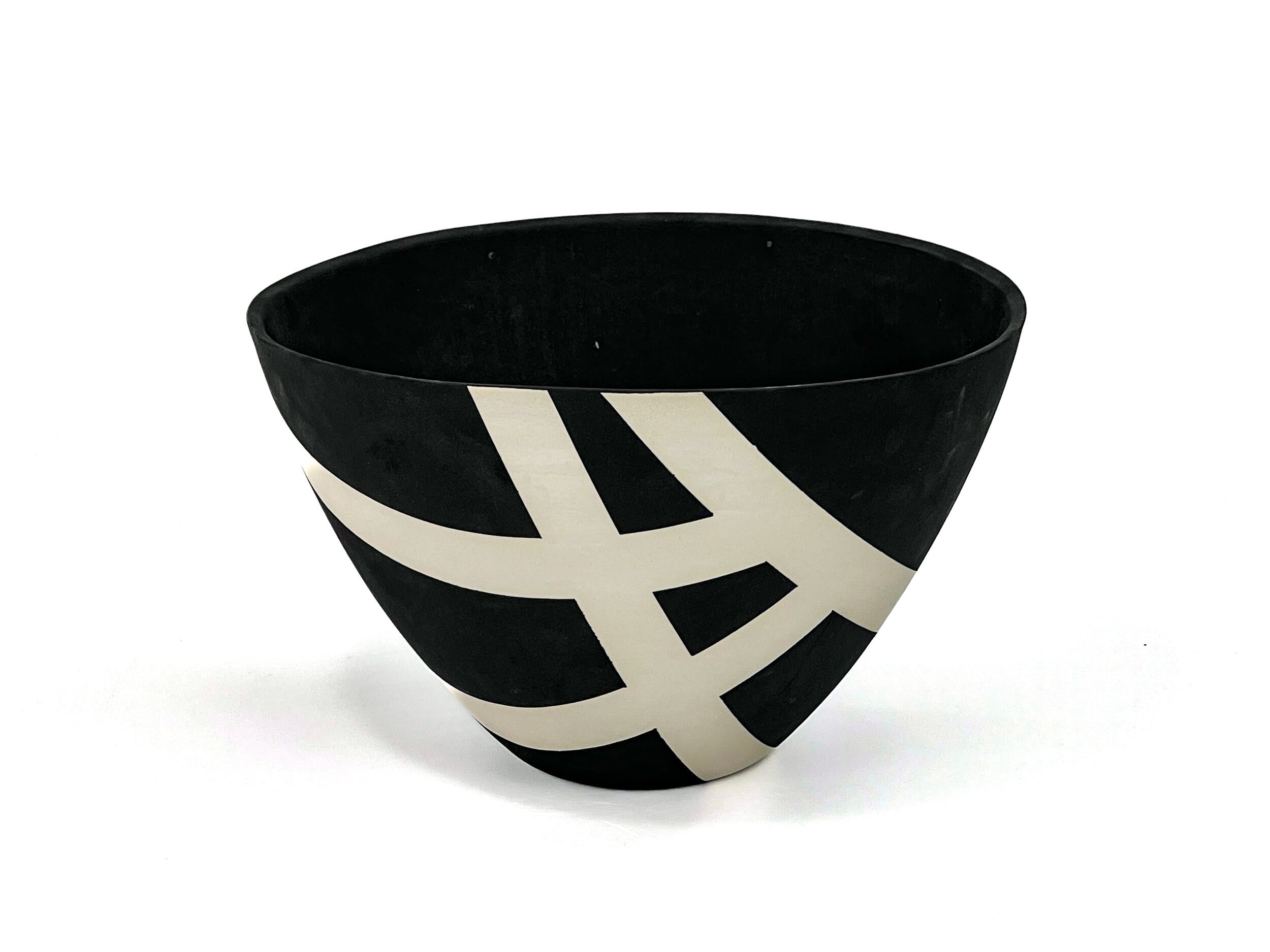 Haiku IX — JeanElton TallVase in Black & Cream, front view