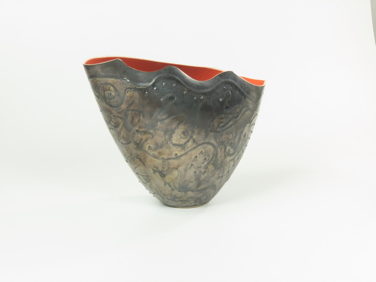 Red Armor — JeanElton TallVase in Gold & Metallic, side view