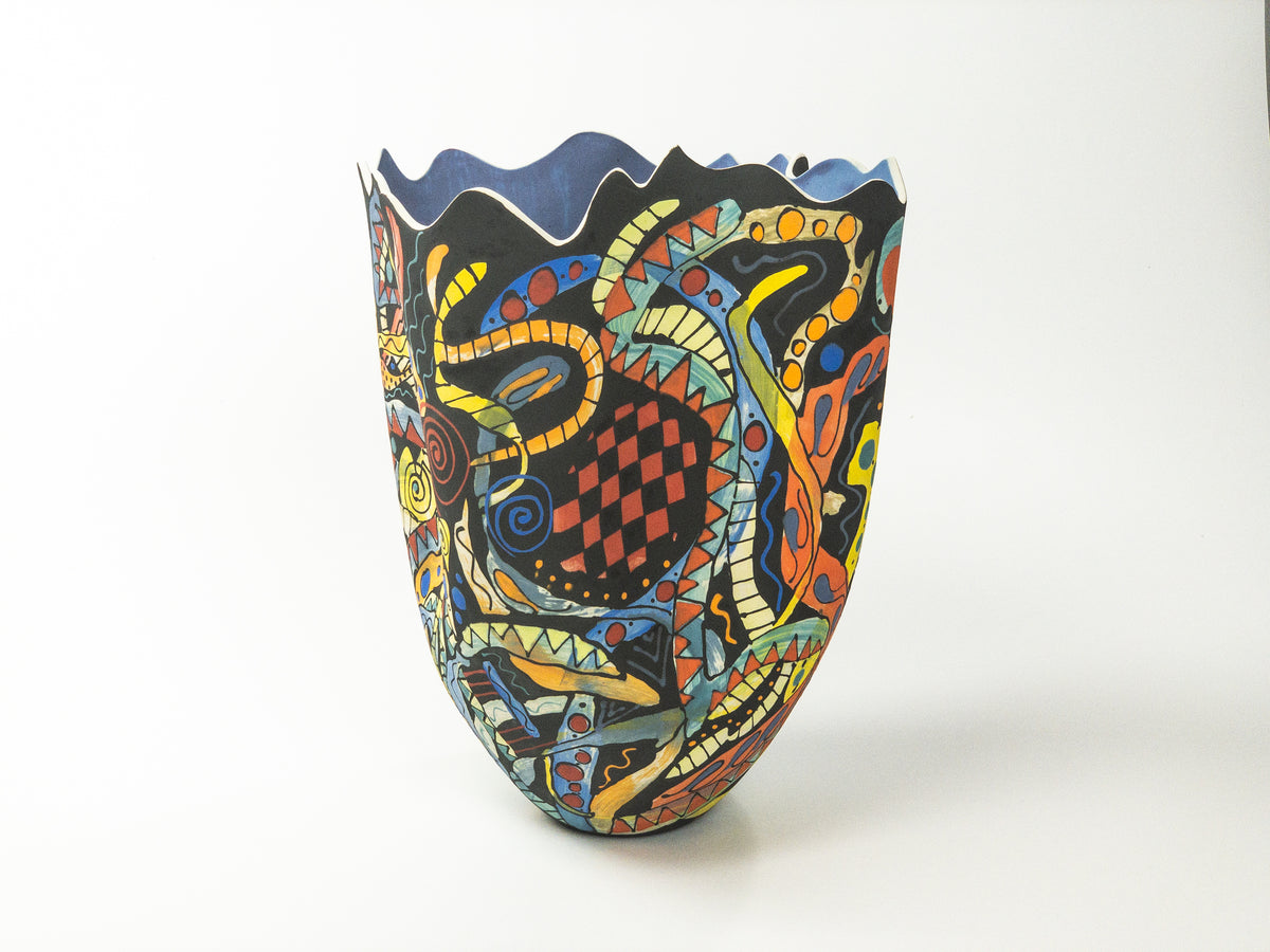 3D Chess for Sealife II — JeanElton TallVase in Multi-Color/Blue, front view