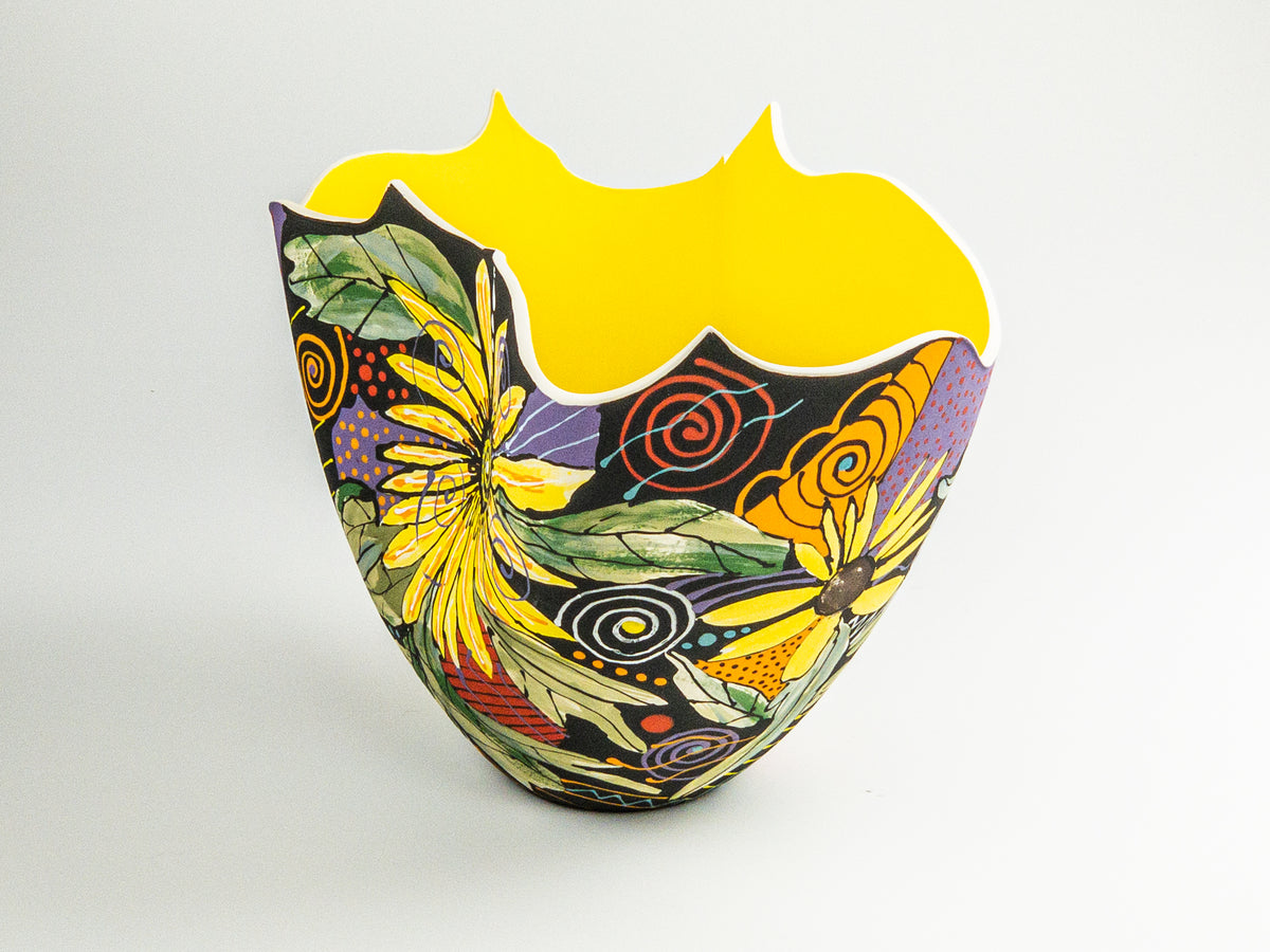 Yellow Daisy — JeanElton TallVase in Multi-Color/Yellow, side view