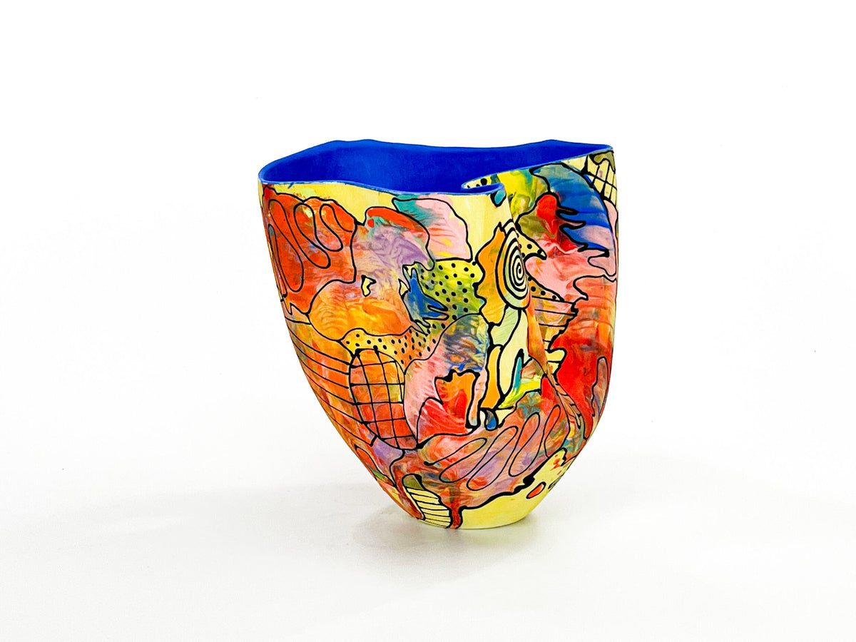 Salmagundi Salad II — JeanElton TallVase in Multi-Color/Blue, side view