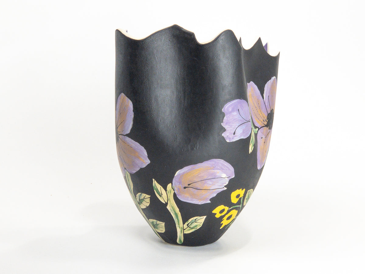 Passage to Purple II — JeanElton TallVase in Black & Violet, three-quarter view