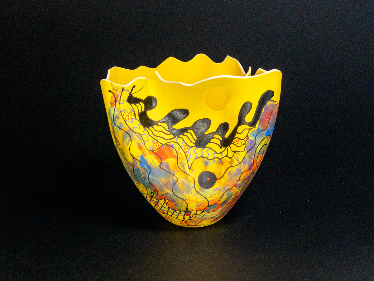 Sunny Shores — JeanElton TallVase in Multi-Color/Yellow, three-quarter view
