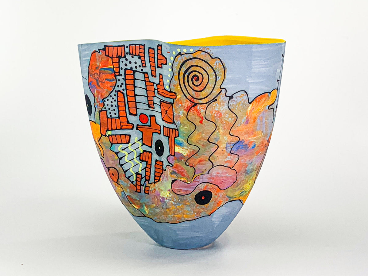 Continuum Code — JeanElton TallVase in Multi-Color/Yellow, front view