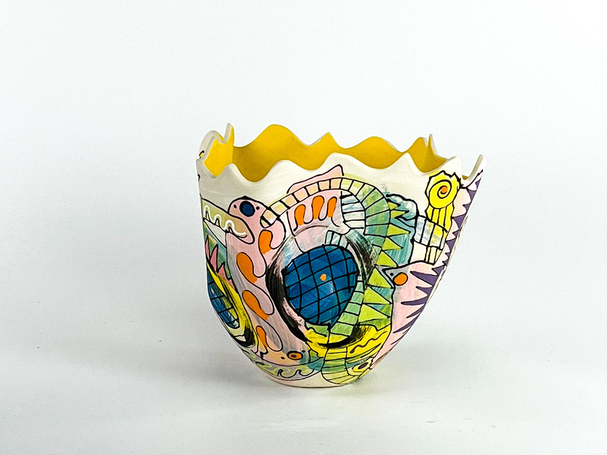 Sunburst Canopy II — JeanElton TallVase in Multi-Color/Yellow, side view