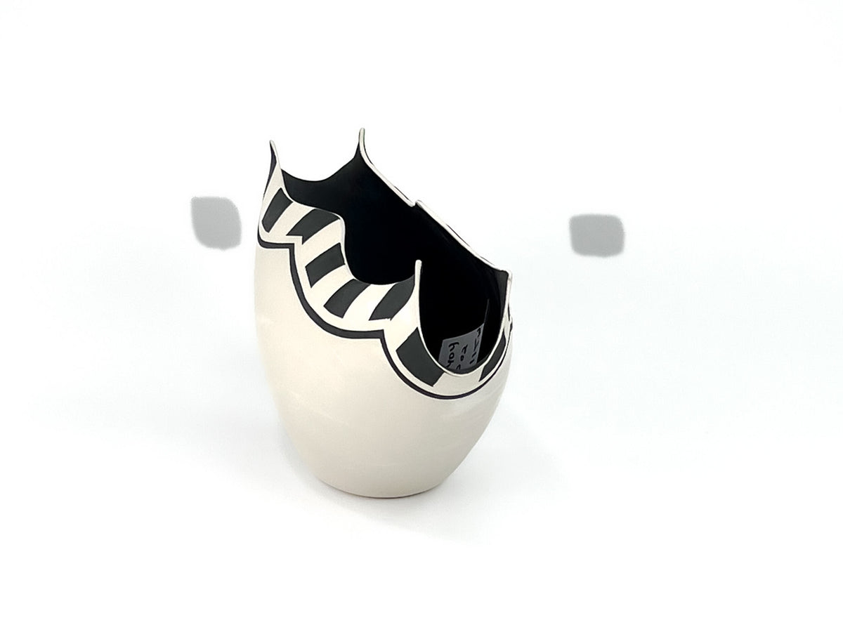 Marquis — JeanElton TallVase in Black & Cream, side view