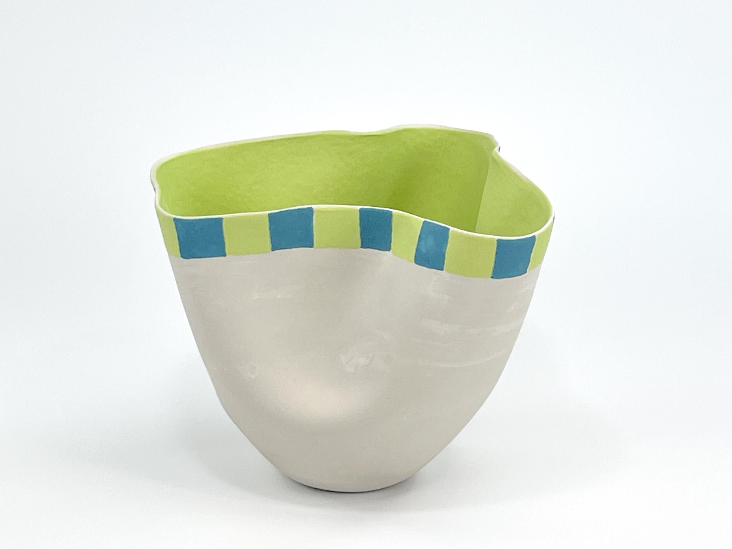 Spring Band — JeanElton TallVase in Green & Olive, three-quarter view