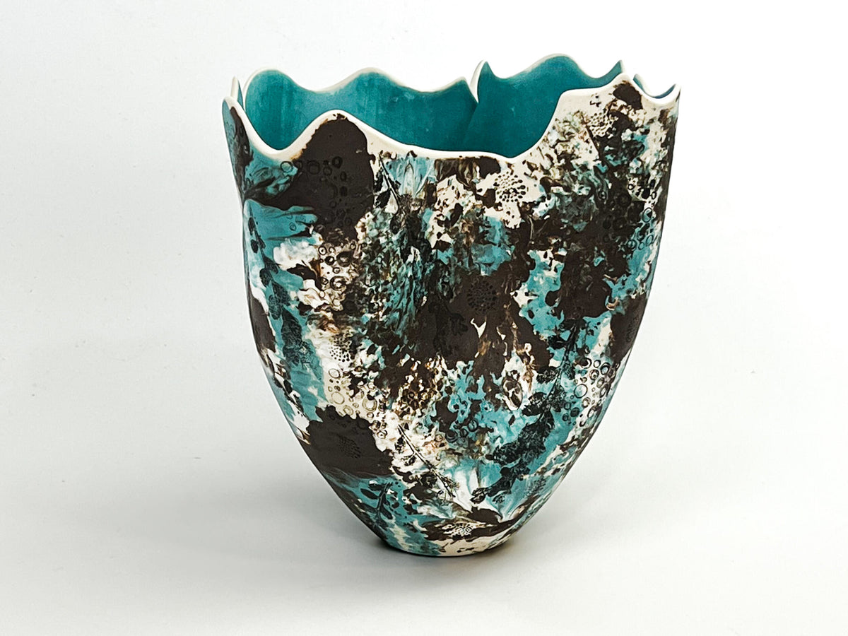 Aurora Pulse — JeanElton TallVase in Blue & Purple, front view