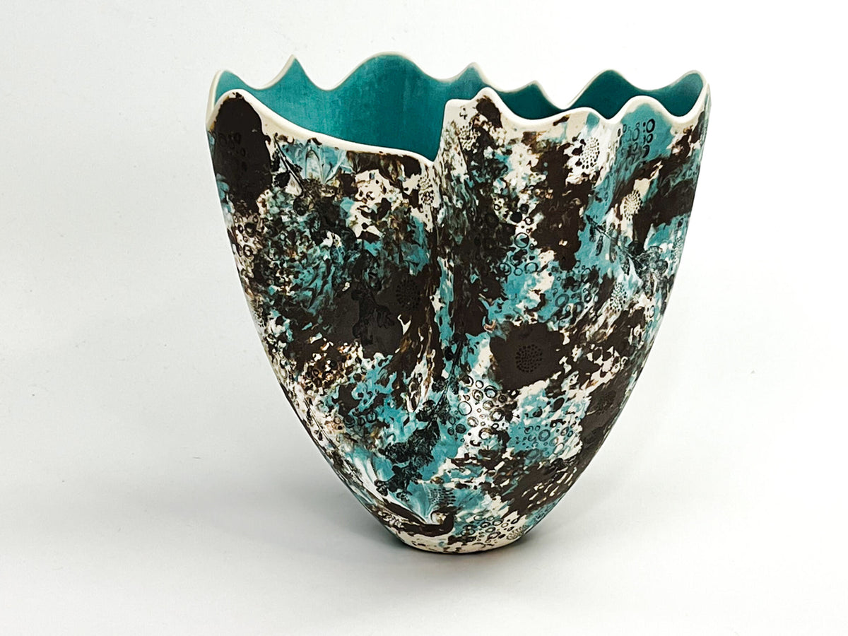 Aurora Pulse — JeanElton TallVase in Blue & Purple, three-quarter view