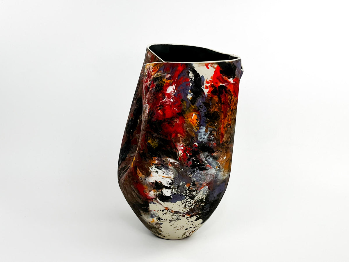 Phoenix Blaze — JeanElton TallVase in Red & Orange, side view