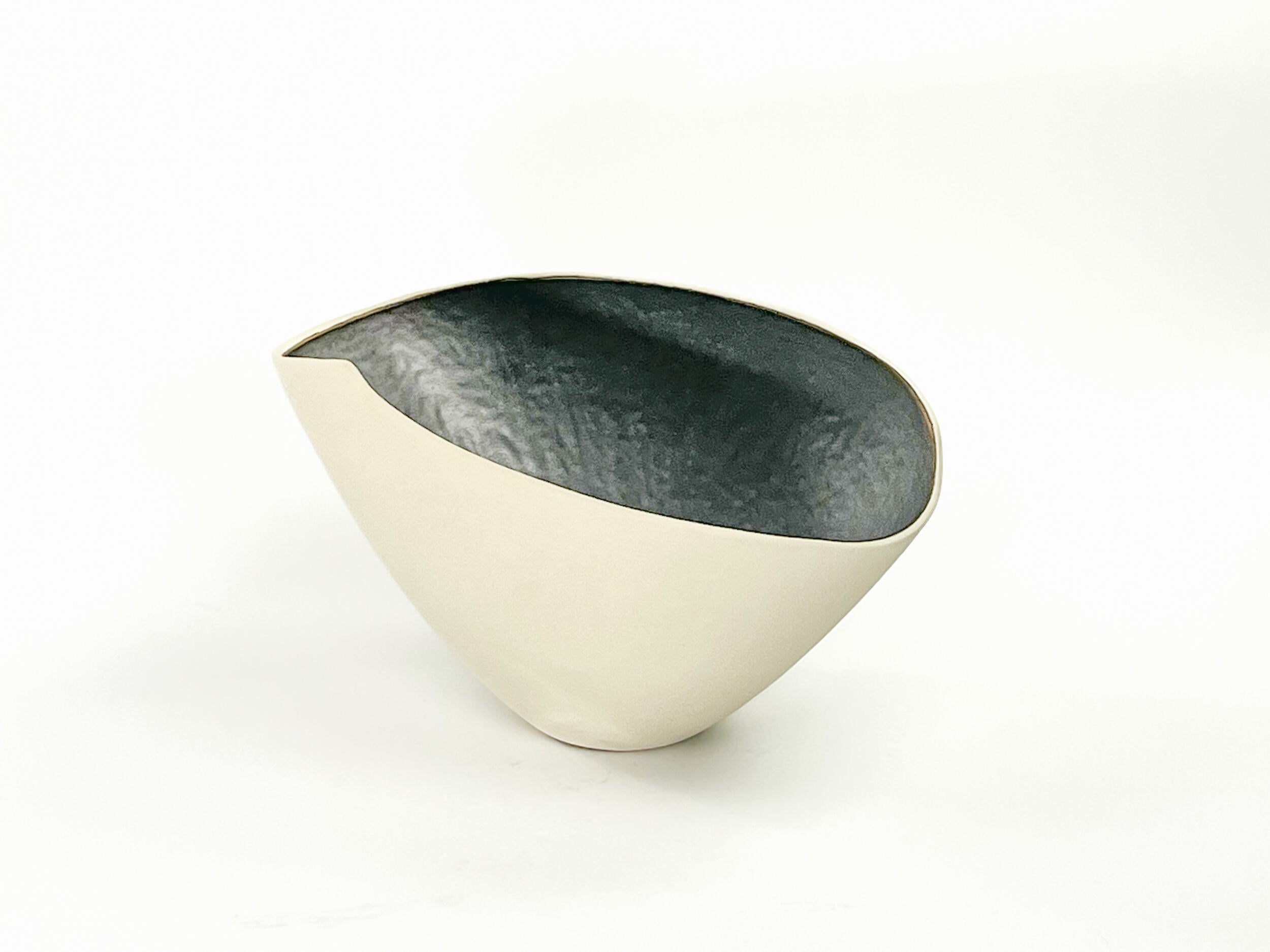 Golden Ascent — JeanElton TallVase in Metallic & Cream, three-quarter view