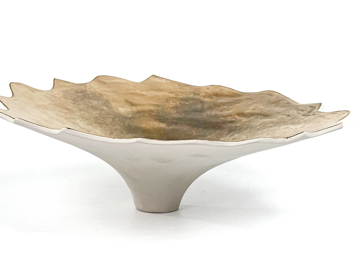 Golden Lotus X — JeanElton UnfurlingPedestal in Metallic & Cream, three-quarter view