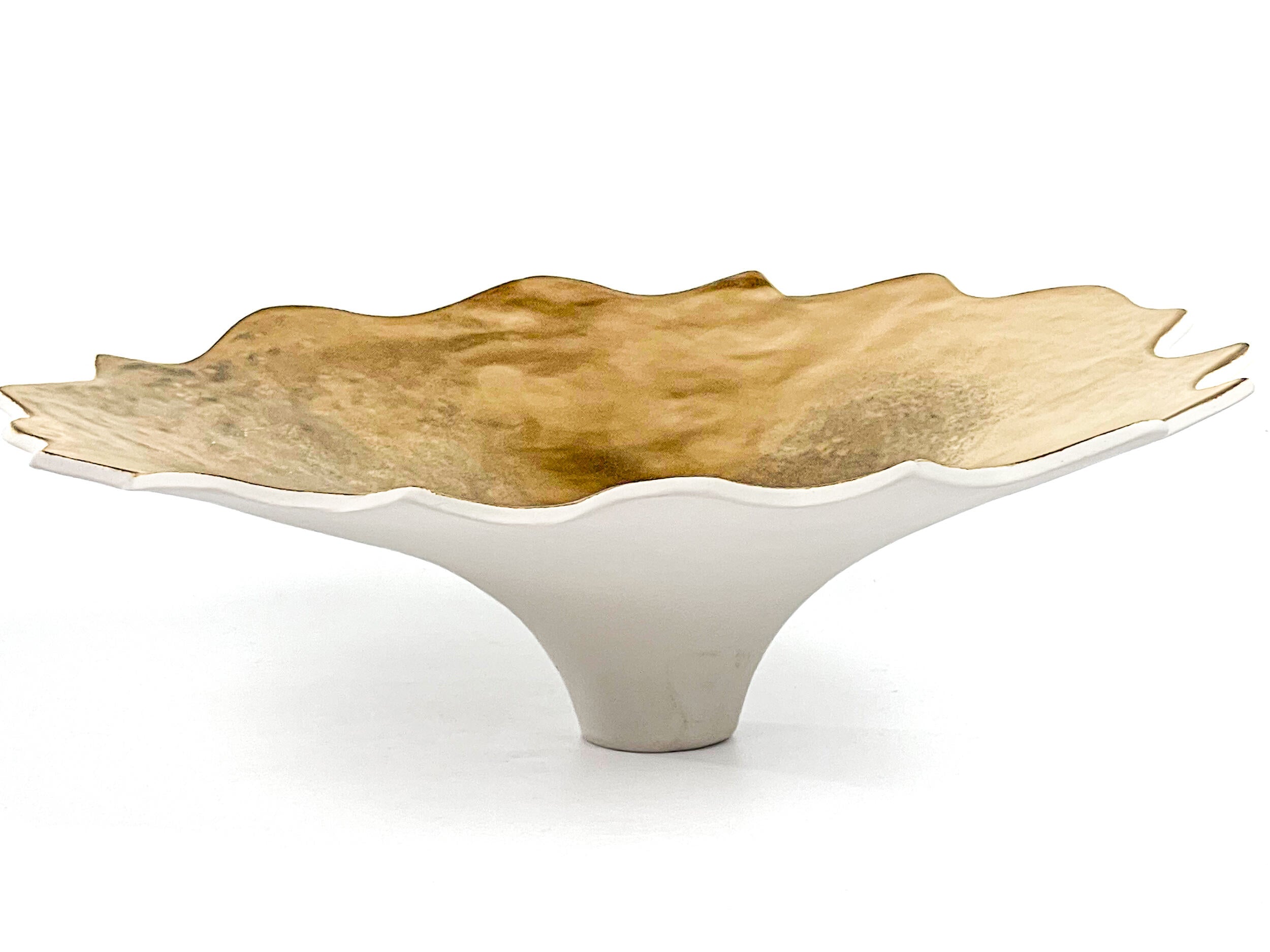 Golden Lotus X — JeanElton UnfurlingPedestal in Metallic & Cream, side view