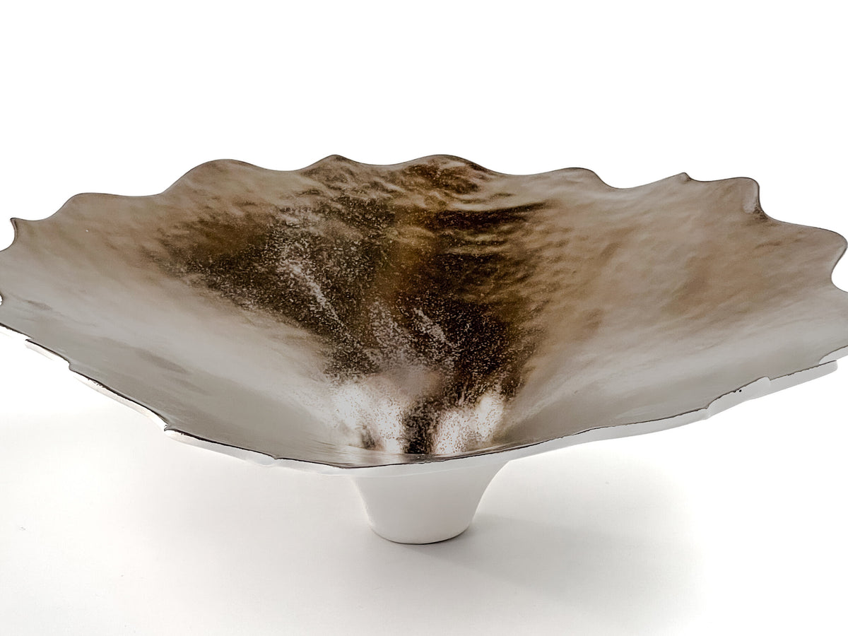 Golden Lotus V — JeanElton UnfurlingPedestal in Metallic & Cream, side view