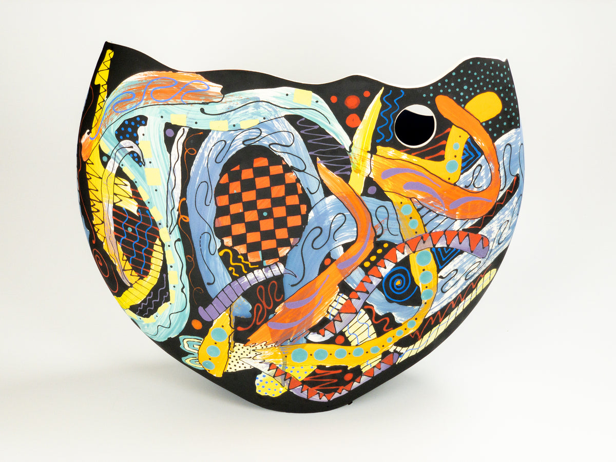 Purple Loch II — JeanElton DiskVase in Multi-Color/Blue, three-quarter view