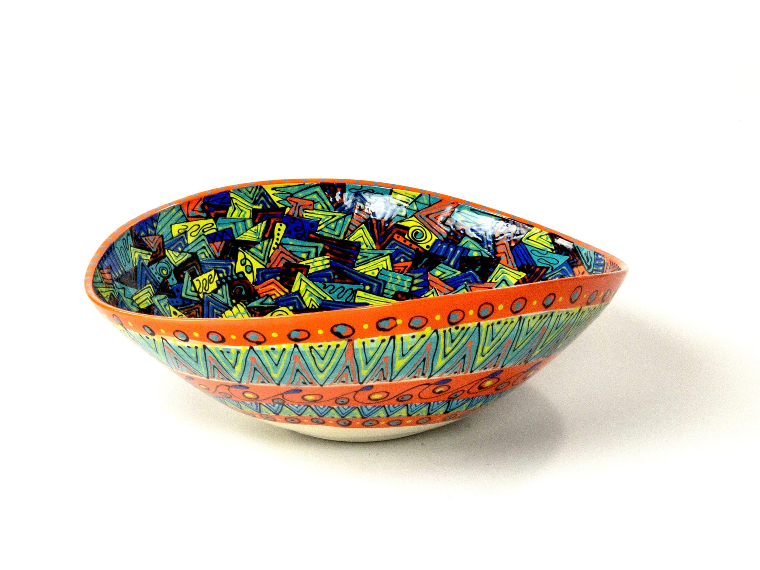 Jarabe Tapatío II — JeanElton EllipticalBowl in Multi-Color, three-quarter view