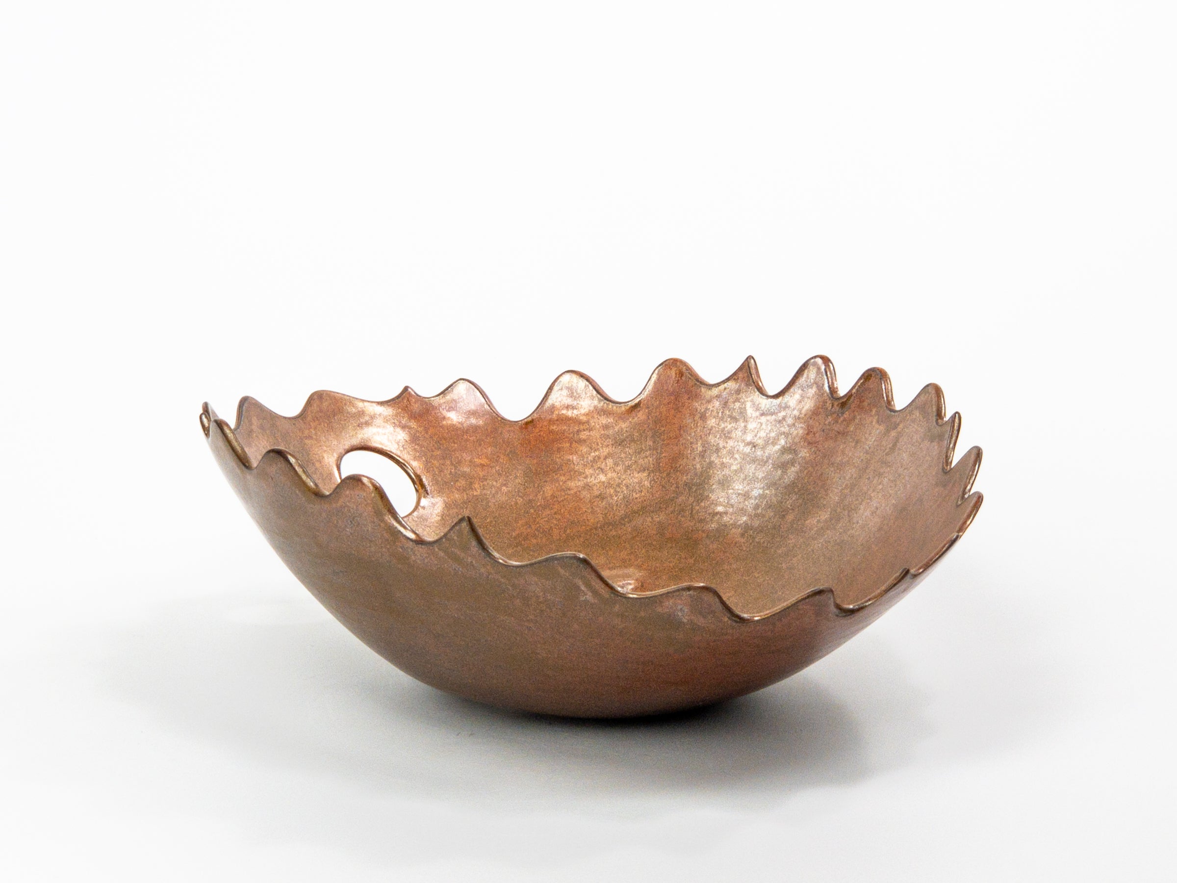 Copper Tide — JeanElton EllipticalBowl in Gold & Metallic, side view