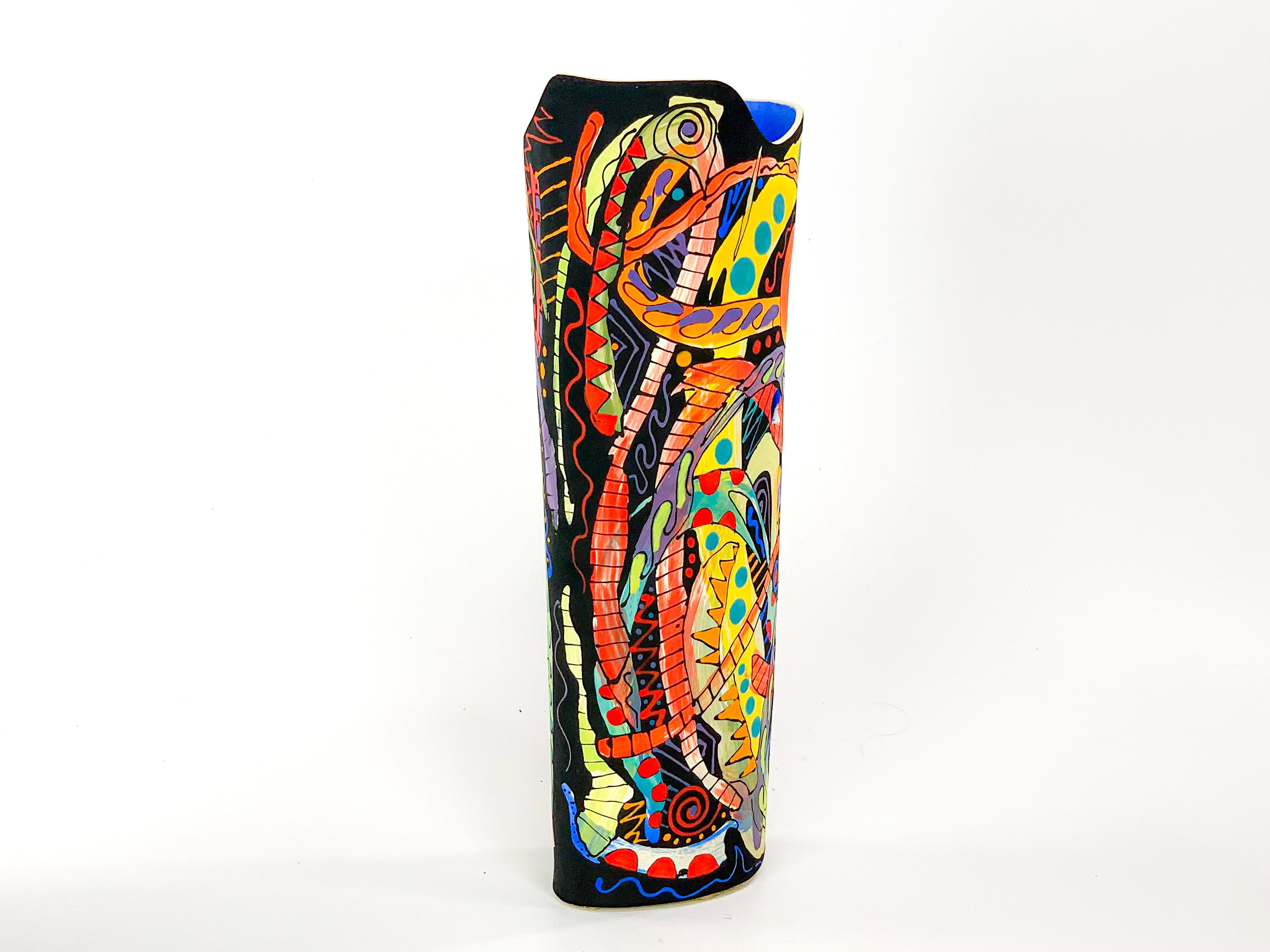 Verdant Veranda II — JeanElton OvalVase in Multi-Color, side view