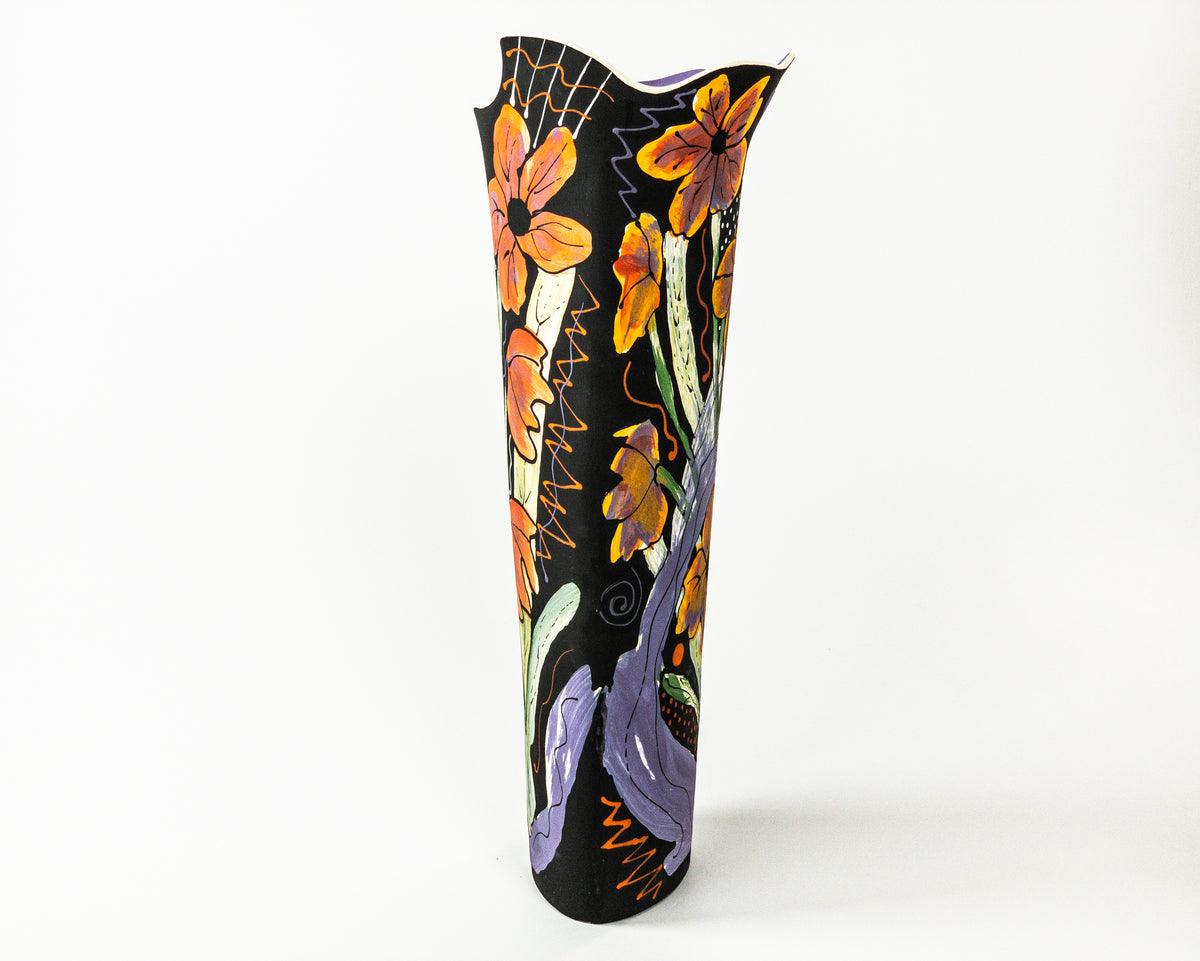 Tall Flowers — JeanElton OvalVase in Multi-Color/Purple, side view