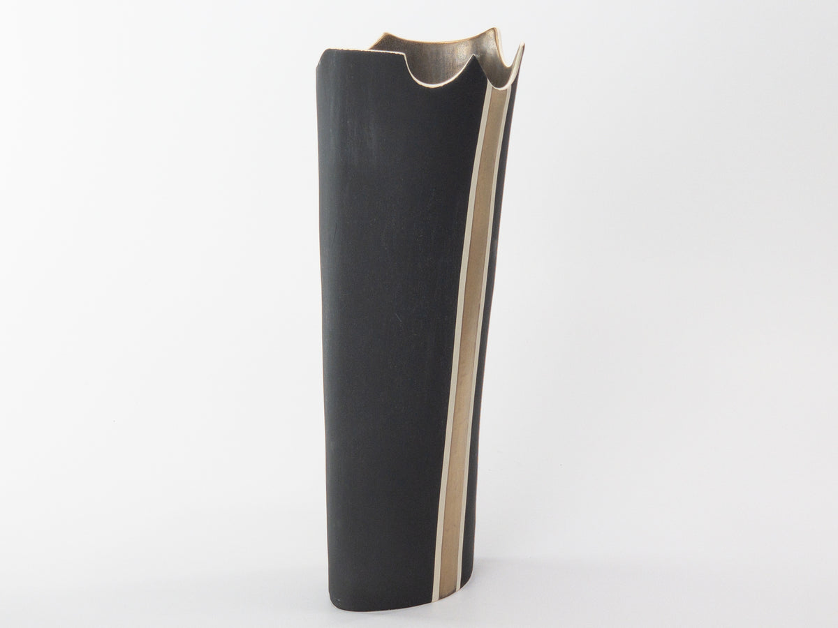 Golden Spike — JeanElton OvalVase in Gold & Metallic, side view