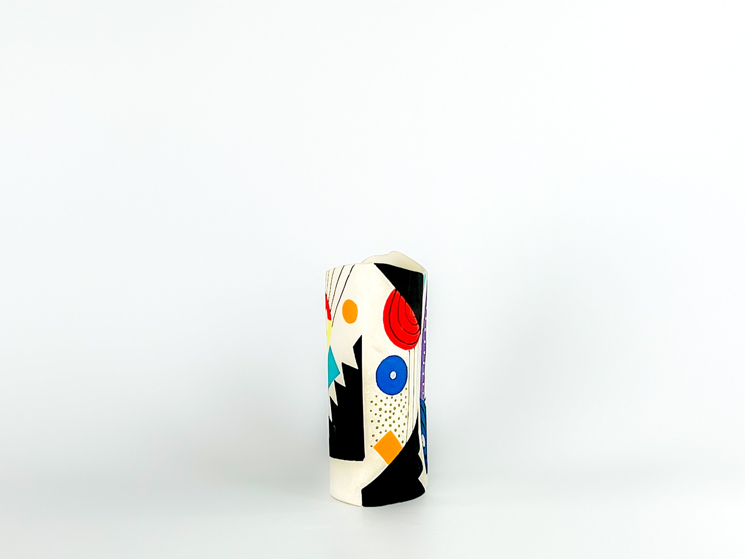 Calder Mobile Tribute IV — JeanElton OvalVase in Multi-Color/Cream, side view