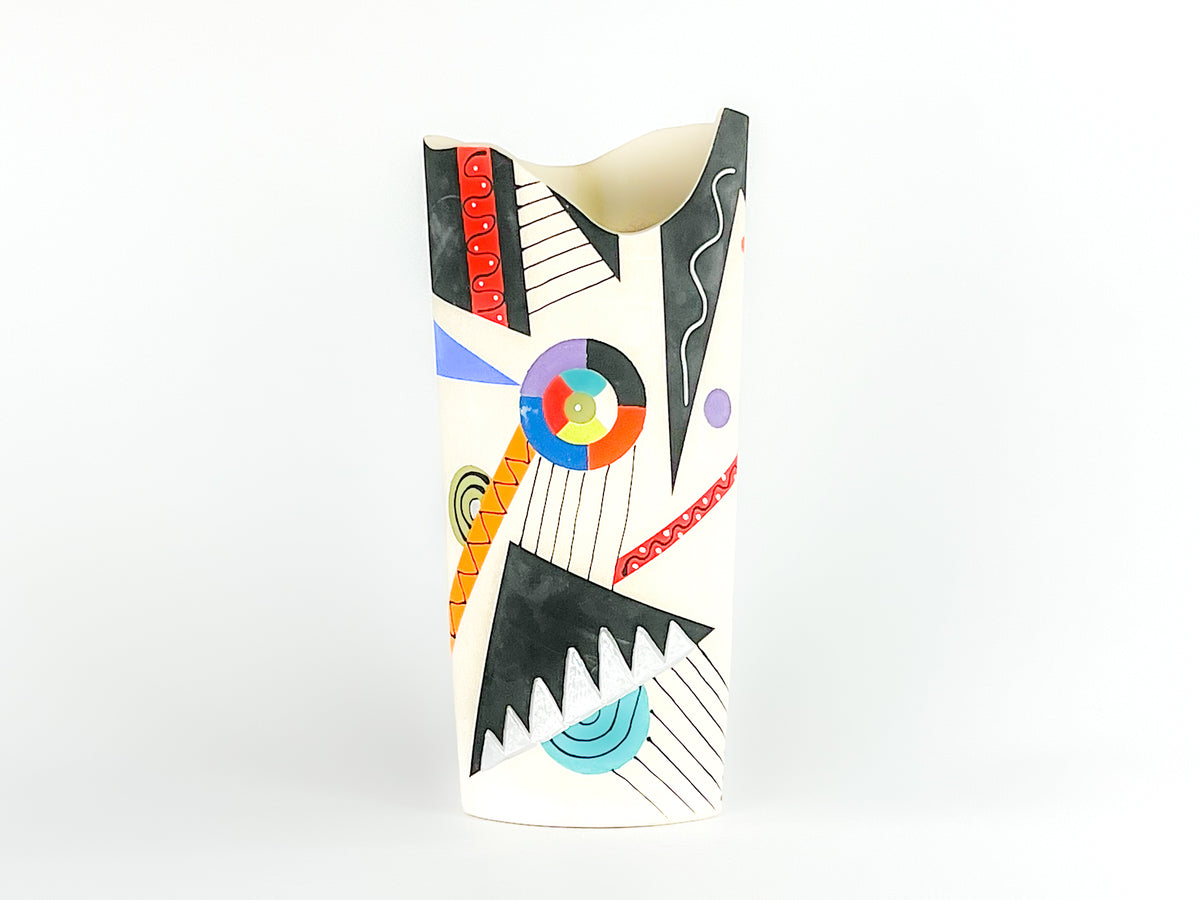 Calder Mobile Tribute III — JeanElton OvalVase in Multi-Color/Cream, front view