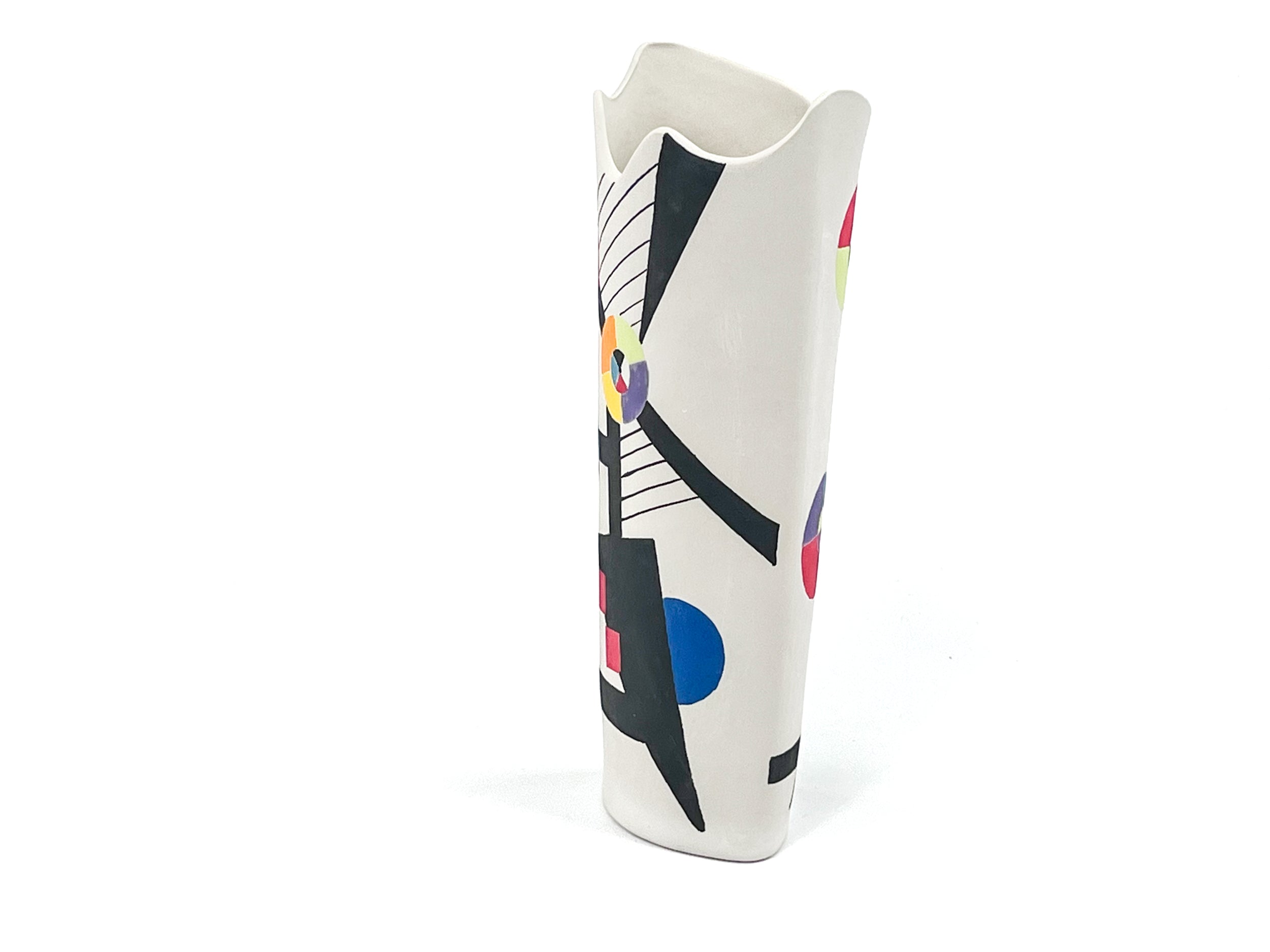Calder Mobile Tribute III — JeanElton OvalVase in Multi-Color/Cream, side view