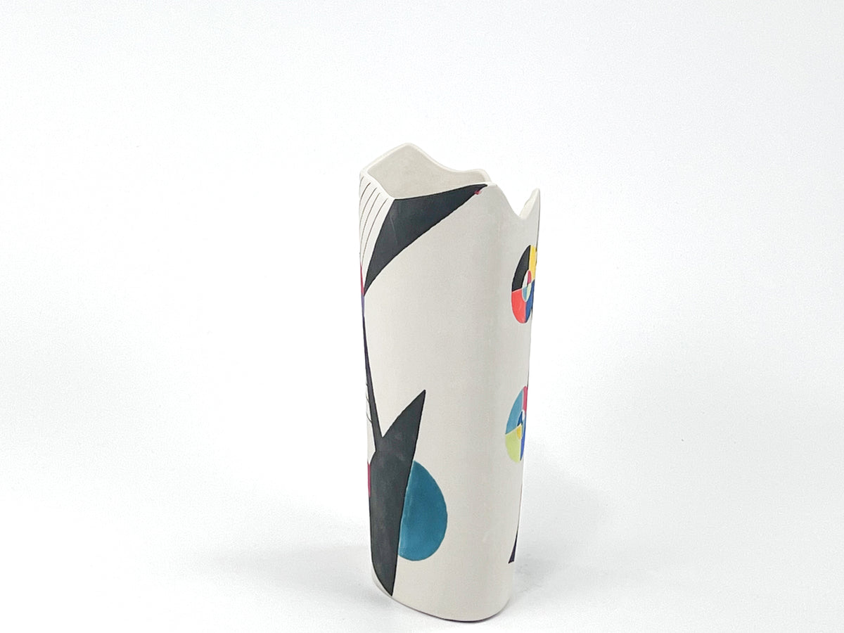 Calder Mobile Tribute II — JeanElton OvalVase in Multi-Color/Cream, side view