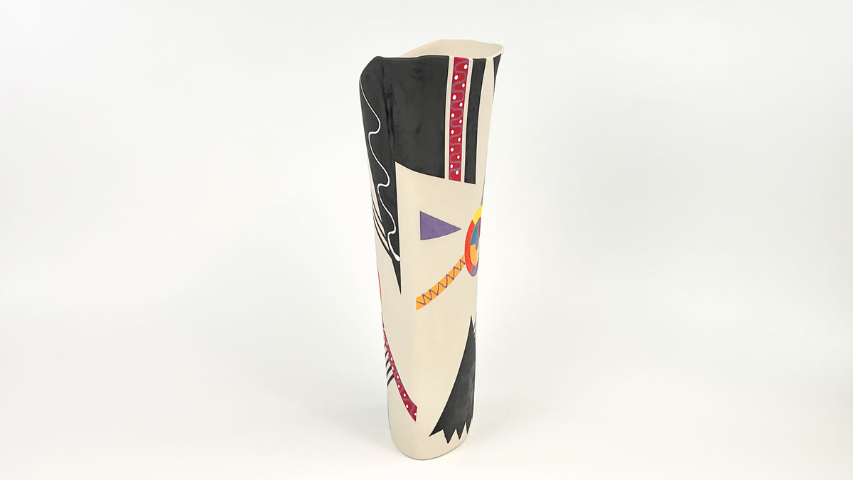 Calder Mobile Tribute VII — JeanElton OvalVase in Multi-Color/Cream, side view