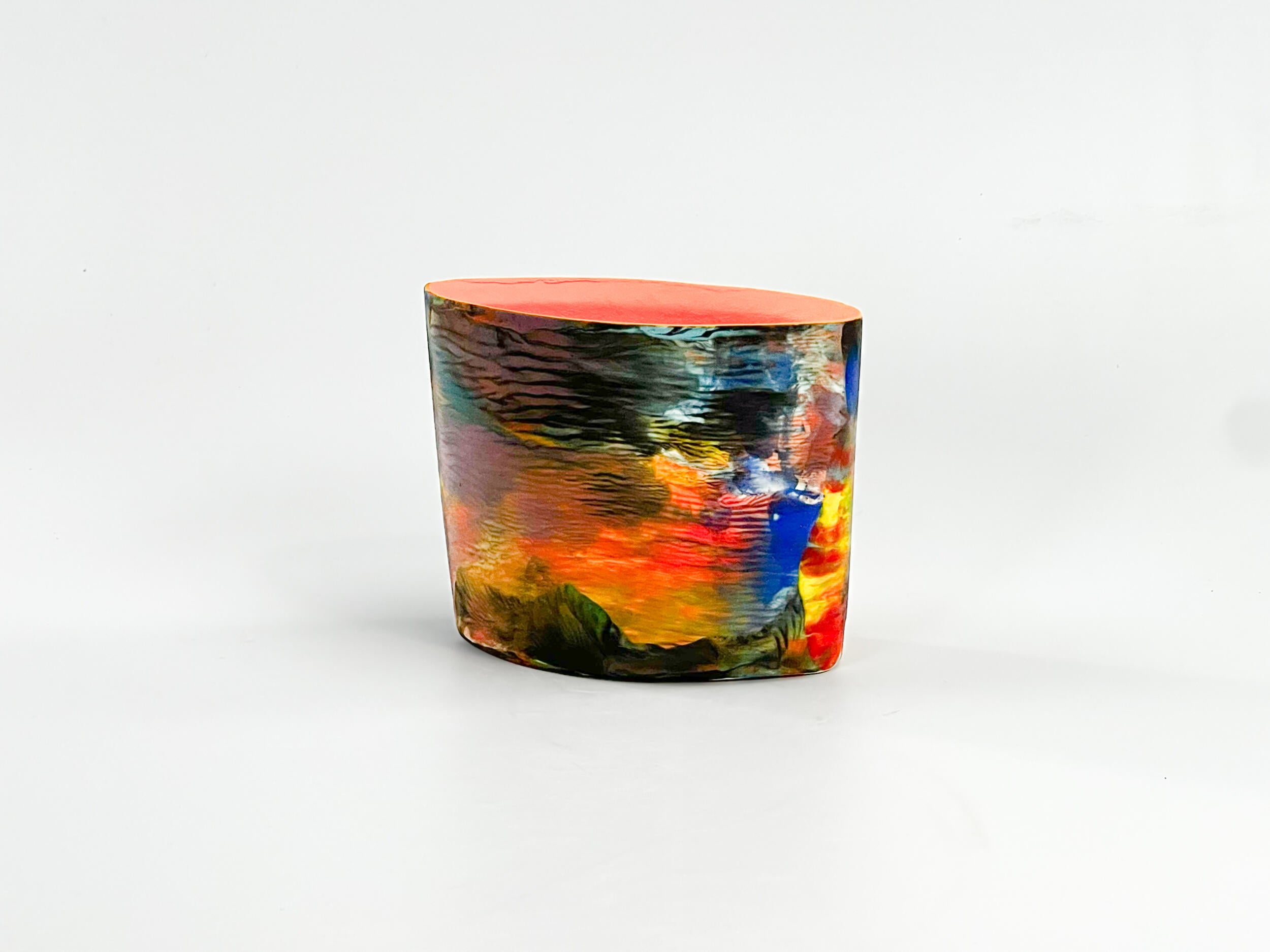 Sunset Study — JeanElton OvalVase in Multi-Color/Orange, three-quarter view